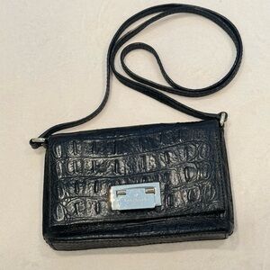 Kate Spade Sally Rialto Place Black Crocodile embossed bag